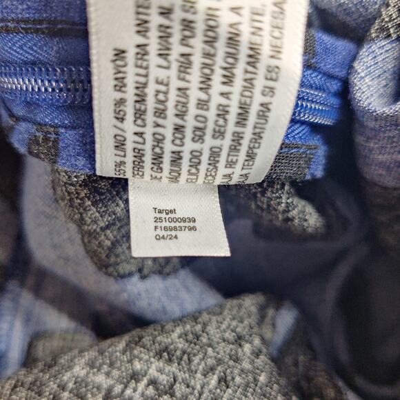 Kate Spade x Target Linen Blend One Shoulder Floral Jumpsuit Blue Black 10 - Picture 14 of 16